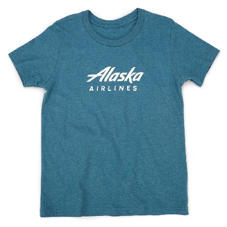 Alaska Airlines Youth Tee - Heather Deep Teal